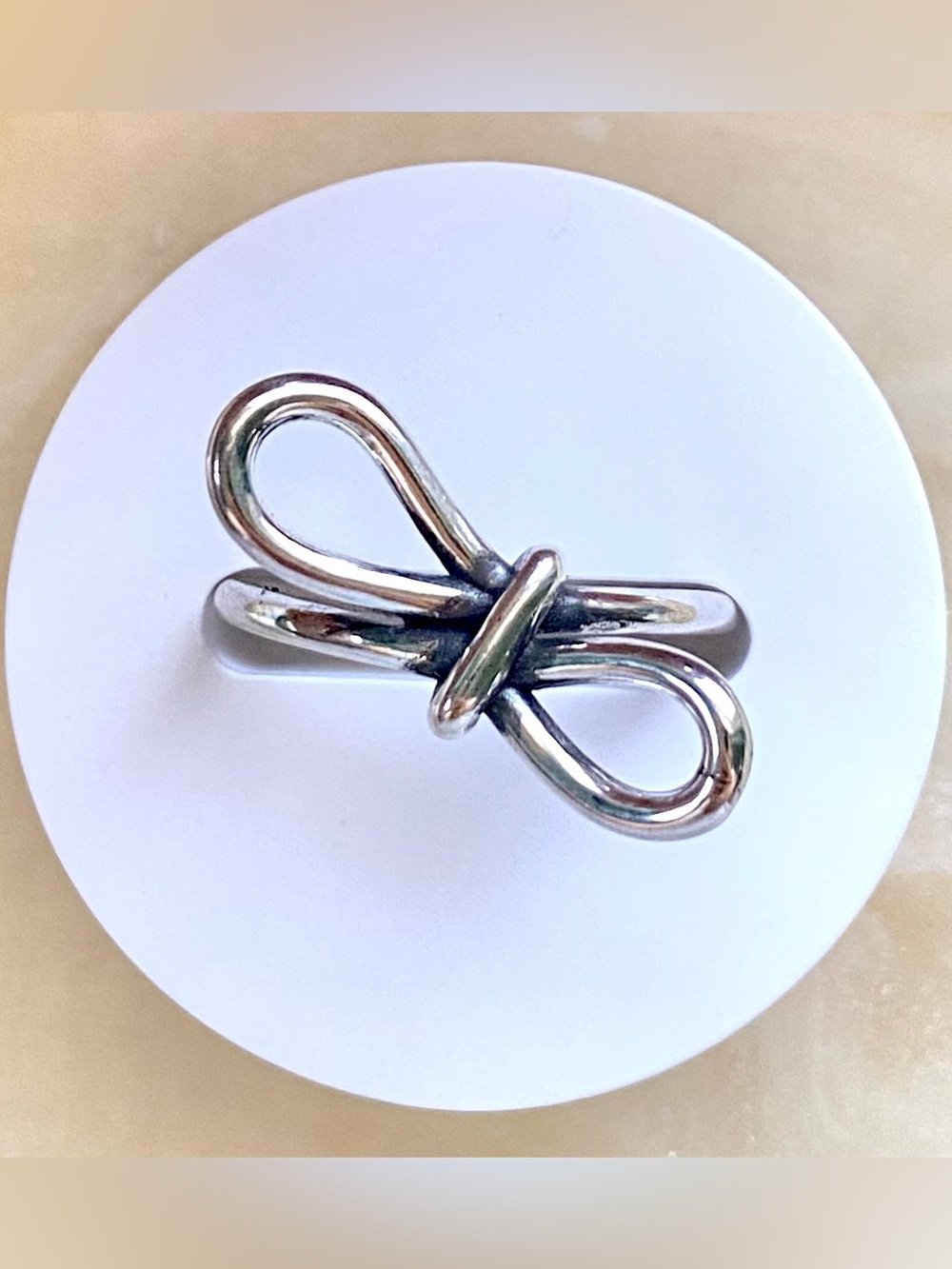 Sterling Silver Bow Knot Ring - Silver